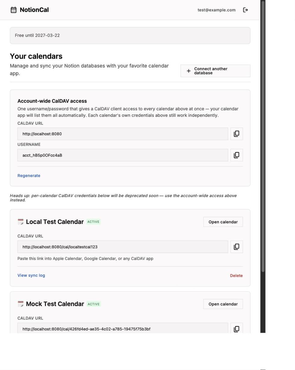 Your calendars dashboard